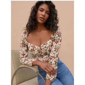 Reformation Reign Floral Long Sleeve Blouse